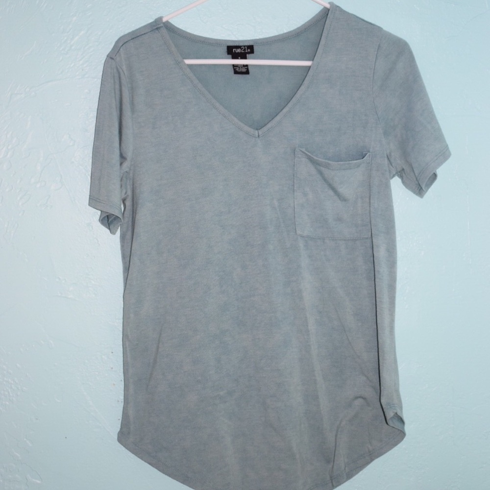 teal frocket tee